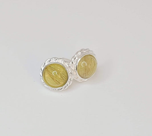 Rope edged stud earrings